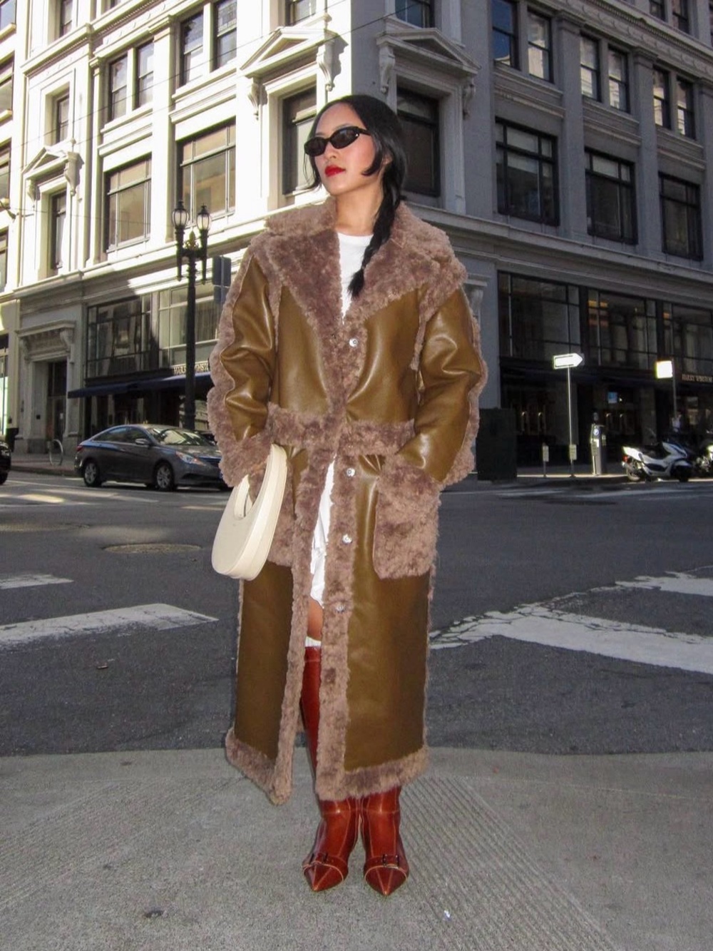 LPA 'Adriano' Convertible Shearling Coat - size xs